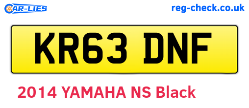 KR63DNF are the vehicle registration plates.