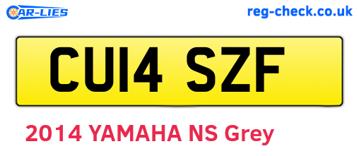 CU14SZF are the vehicle registration plates.