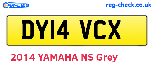 DY14VCX are the vehicle registration plates.