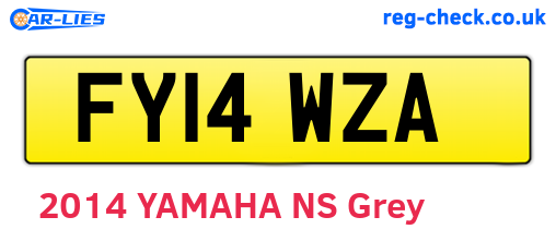 FY14WZA are the vehicle registration plates.