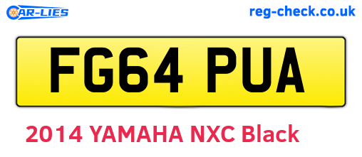 FG64PUA are the vehicle registration plates.