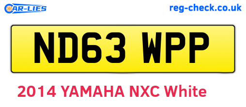 ND63WPP are the vehicle registration plates.