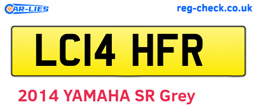 LC14HFR are the vehicle registration plates.