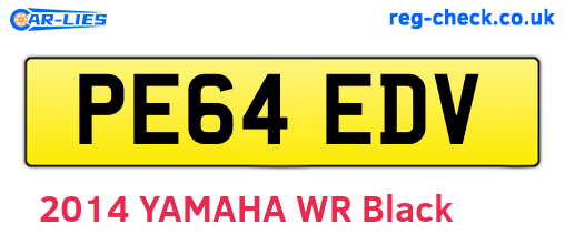 PE64EDV are the vehicle registration plates.