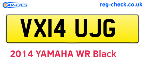 VX14UJG are the vehicle registration plates.
