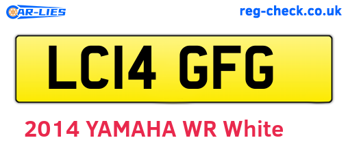 LC14GFG are the vehicle registration plates.
