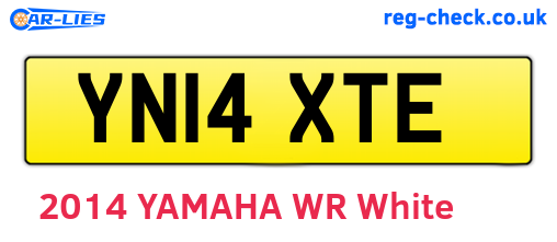 YN14XTE are the vehicle registration plates.