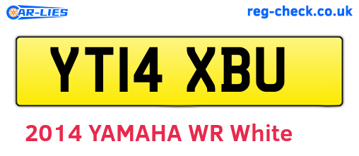 YT14XBU are the vehicle registration plates.