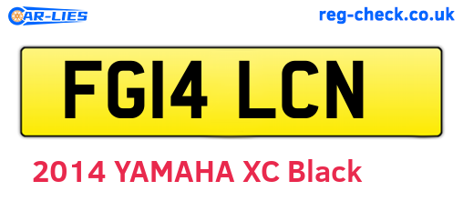 FG14LCN are the vehicle registration plates.