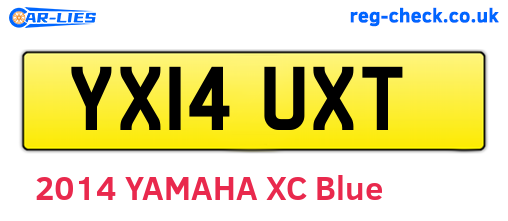 YX14UXT are the vehicle registration plates.