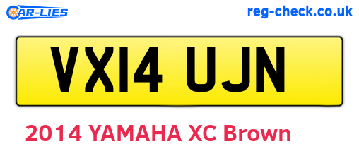 VX14UJN are the vehicle registration plates.
