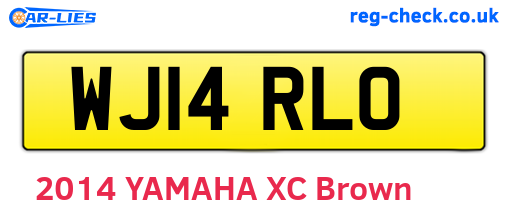 WJ14RLO are the vehicle registration plates.