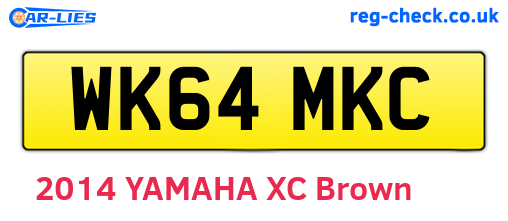 WK64MKC are the vehicle registration plates.