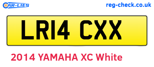 LR14CXX are the vehicle registration plates.