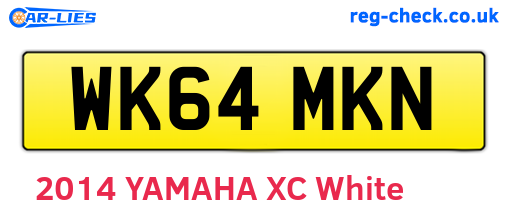 WK64MKN are the vehicle registration plates.