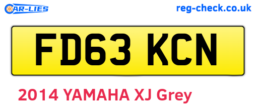 FD63KCN are the vehicle registration plates.