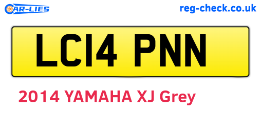 LC14PNN are the vehicle registration plates.