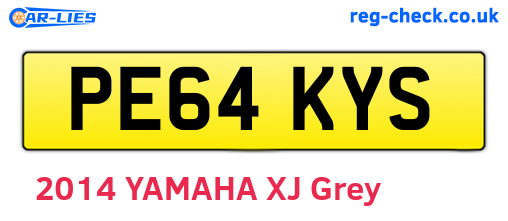 PE64KYS are the vehicle registration plates.