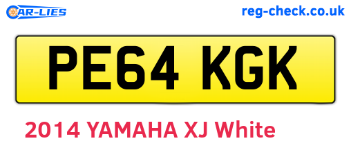 PE64KGK are the vehicle registration plates.