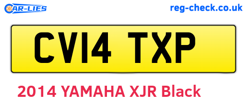 CV14TXP are the vehicle registration plates.