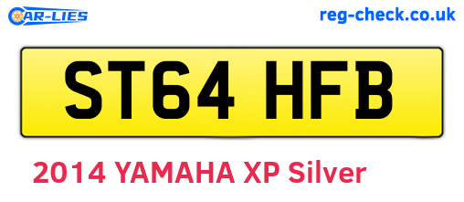 ST64HFB are the vehicle registration plates.