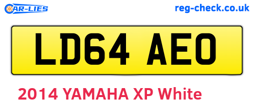 LD64AEO are the vehicle registration plates.