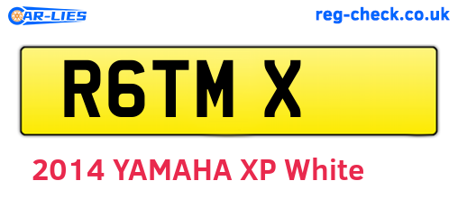 R6TMX are the vehicle registration plates.
