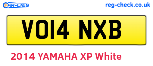 VO14NXB are the vehicle registration plates.