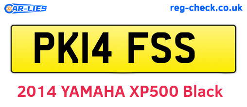 PK14FSS are the vehicle registration plates.