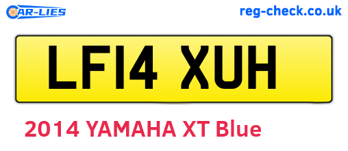 LF14XUH are the vehicle registration plates.