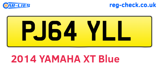 PJ64YLL are the vehicle registration plates.