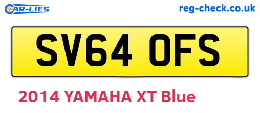 SV64OFS are the vehicle registration plates.
