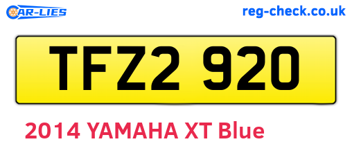 TFZ2920 are the vehicle registration plates.