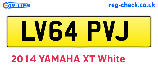 LV64PVJ are the vehicle registration plates.