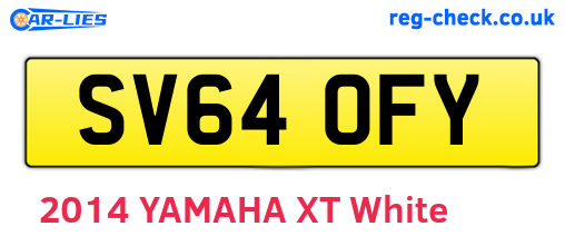 SV64OFY are the vehicle registration plates.