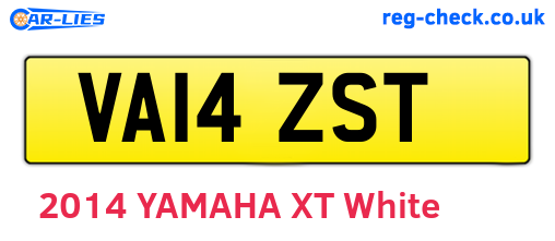 VA14ZST are the vehicle registration plates.