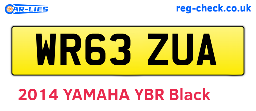 WR63ZUA are the vehicle registration plates.