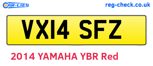 VX14SFZ are the vehicle registration plates.