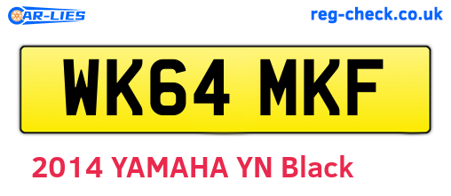 WK64MKF are the vehicle registration plates.