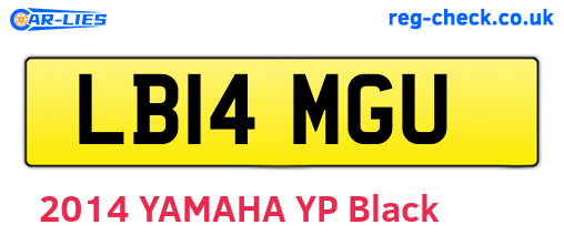 LB14MGU are the vehicle registration plates.