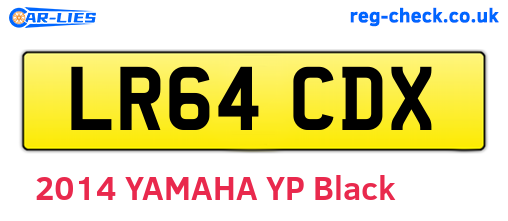 LR64CDX are the vehicle registration plates.