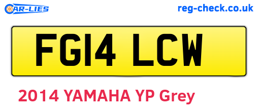 FG14LCW are the vehicle registration plates.