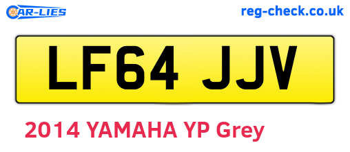LF64JJV are the vehicle registration plates.