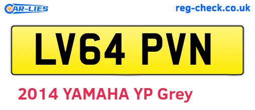 LV64PVN are the vehicle registration plates.
