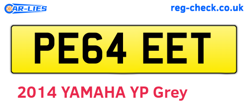 PE64EET are the vehicle registration plates.