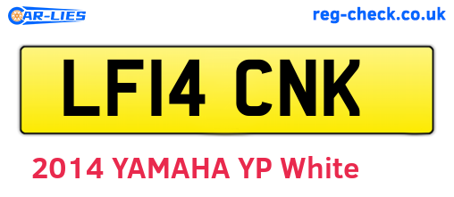 LF14CNK are the vehicle registration plates.
