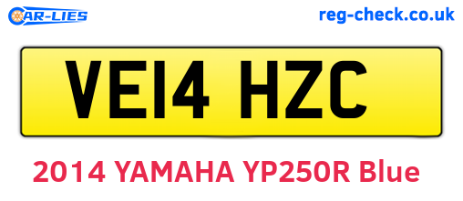 VE14HZC are the vehicle registration plates.