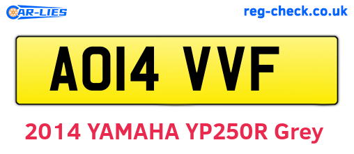 AO14VVF are the vehicle registration plates.