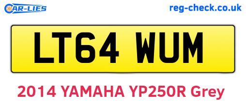 LT64WUM are the vehicle registration plates.