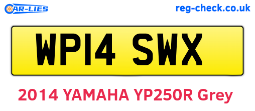 WP14SWX are the vehicle registration plates.
